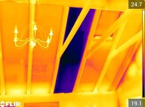 warmtebeeldcamera detecteert warmteverlies door ontbreken van isolerend gas Argon